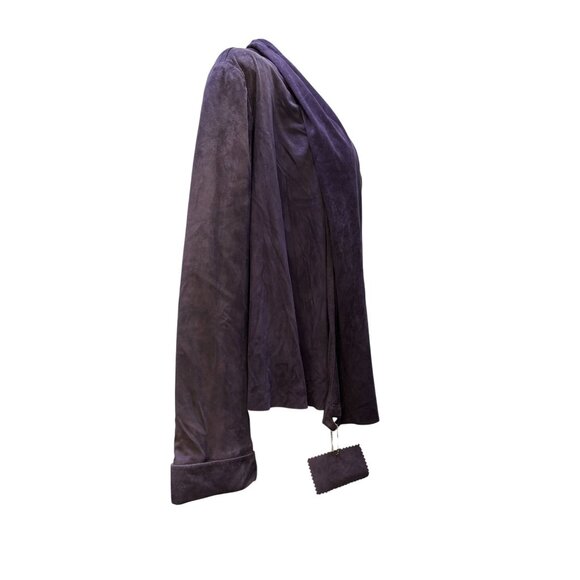Vericci Goatskin Wrap Jacket Purple L - Picture 3 of 8